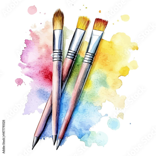 watercolor of Drawing Pad, isolated on a white background.