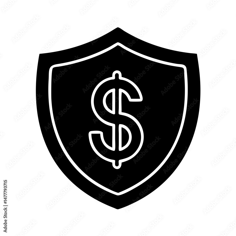 Dollar Shield Linear Icon – Financial Protection and Security Symbol Dollar Shield Linear Icon – Financial Protection and Security Symbol