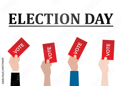 Hand Holding Ballot Paper or Voting Paper. Election Concept. Vector Illustration.