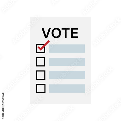 Ballot Paper or Voting Paper. Election Concept. Vector Illustration.