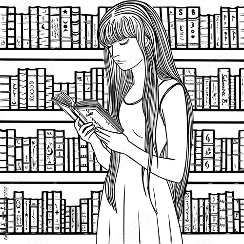 The girl at the library