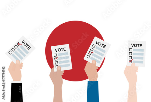 Election in the Japan. Election Concept. Vector Illustration.