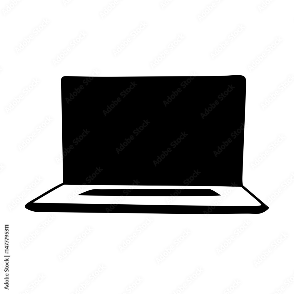 Fototapeta premium laptopvector silhouette icon - perfect for electronics-themed crafts, decals, or SVG projects.
