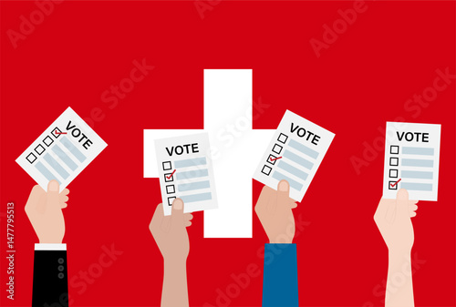 Election in the Switzerland. Election Concept. Vector Illustration.