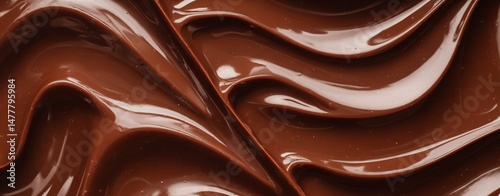 Smooth, glossy texture of rich milk chocolate swirls in a delightful arrangement.