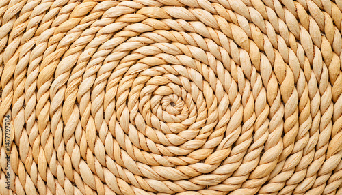Detailed woven reed mat texture in rustic setting, artistic clarity