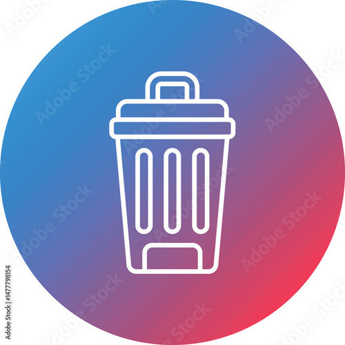 Trash Can Line Gradient Circle Background Icon