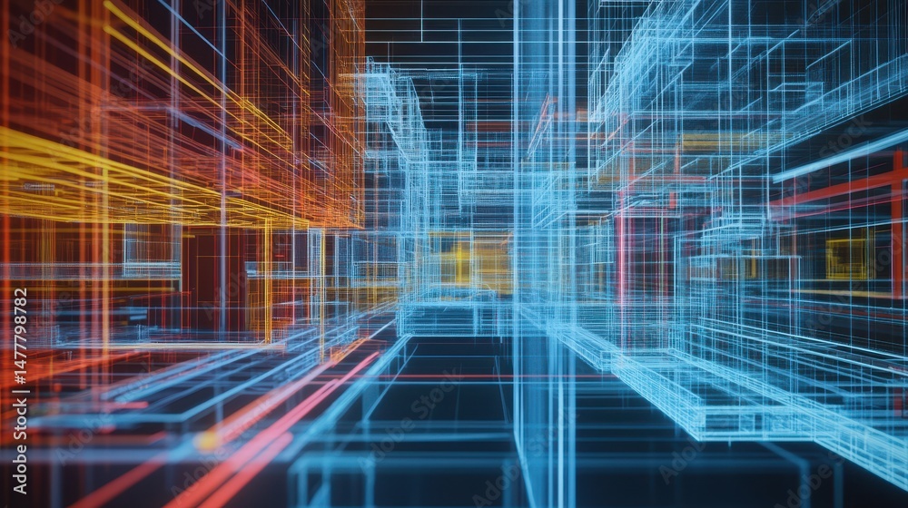 Obraz premium Real-Time BIM Coordination: Instant collaboration across AEC teams through unified modeling platforms.