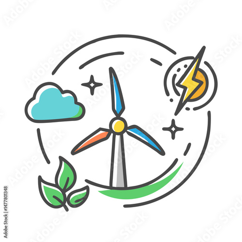 renewable energy sources icon, renewable energy sources vector illustration-simple illustration of renewable energy sources, perfect for renewable energy sources logos and icons