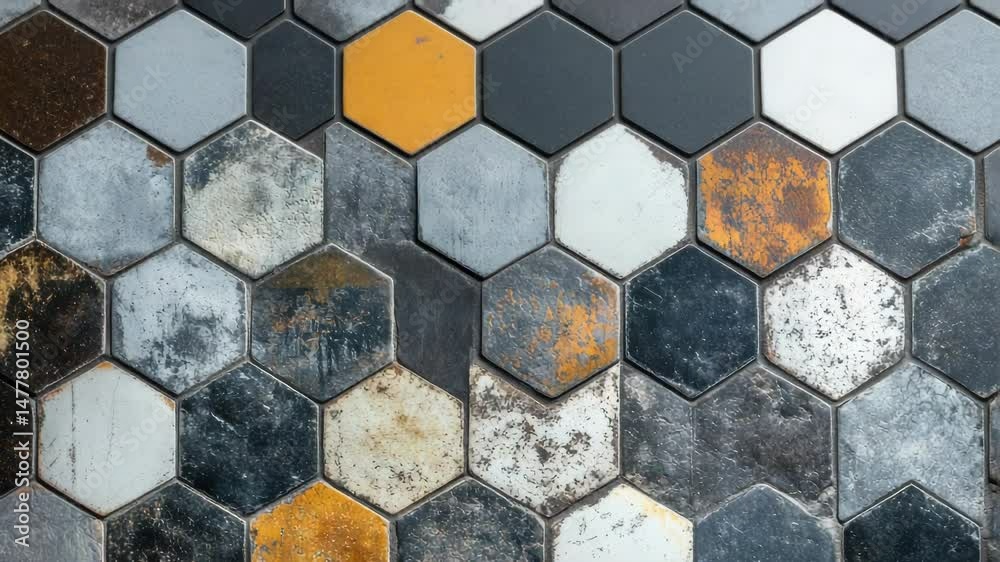 Close-up shot of a colorful tile design on a floor Close-up shot of a colorful tile design on a floor