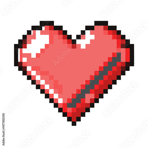 retro pixel heart icon, retro pixel heart vector illustration-simple illustration of retro pixel heart, perfect for retro pixel heart logos and icons