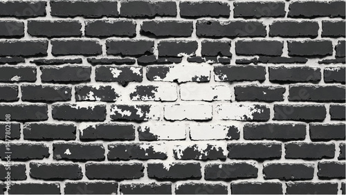 Black and white tone Brick wall background. A black and white brick wall texture with a grungy, distressed look.	