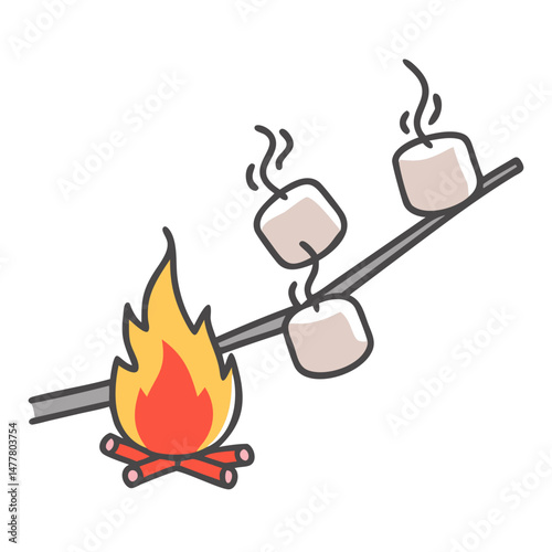 roasting marshmallows icon, roasting marshmallows vector illustration-simple illustration of roasting marshmallows, perfect for roasting marshmallows logos and icons