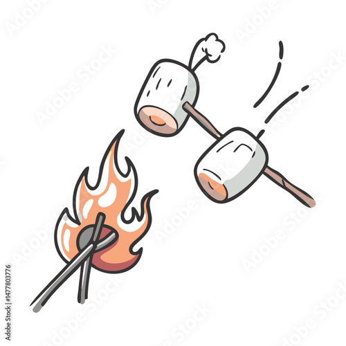 roasting marshmallows icon, roasting marshmallows vector illustration-simple illustration of roasting marshmallows, perfect for roasting marshmallows logos and icons
