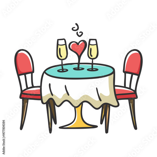 romantic dinner table icon, romantic dinner table vector illustration-simple illustration of romantic dinner table, perfect for romantic dinner table logos and icons
