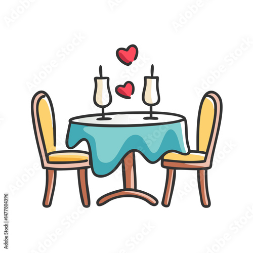 romantic dinner table icon, romantic dinner table vector illustration-simple illustration of romantic dinner table, perfect for romantic dinner table logos and icons