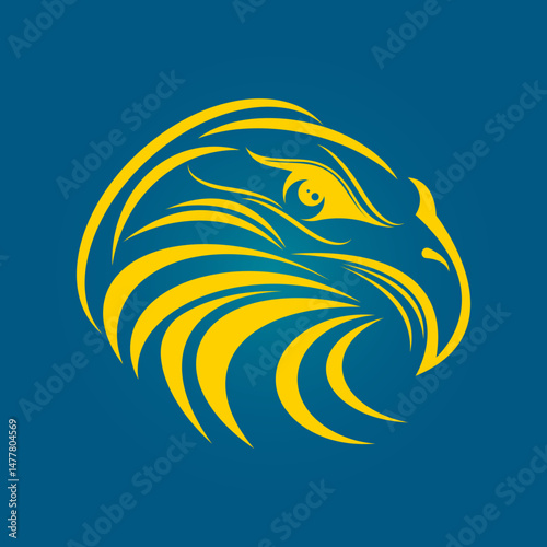 Falcon bird trendy artwork pretty abstract vector illustration colorful practical design photo