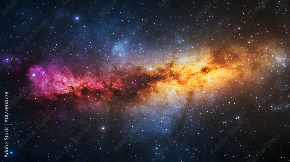 Fototapeta premium Stunning Spiral Galaxy with Vibrant Colors in Deep Space Background