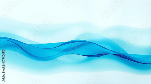 Soft Blue Waves Against a White Background
