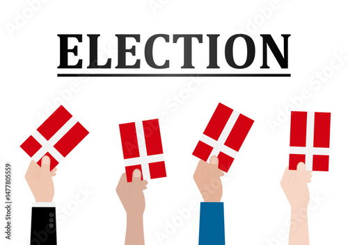 Election in the Denmark. Election Concept. Vector Illustration.