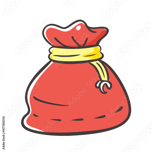 santa s sack icon, santa s sack vector illustration-simple illustration of santa s sack, perfect for santa s sack logos and icons