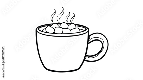 Hot Chocolate Mug with Marshmallows