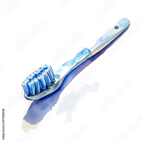 watercolor of Toothpaste, isolated on a white background.