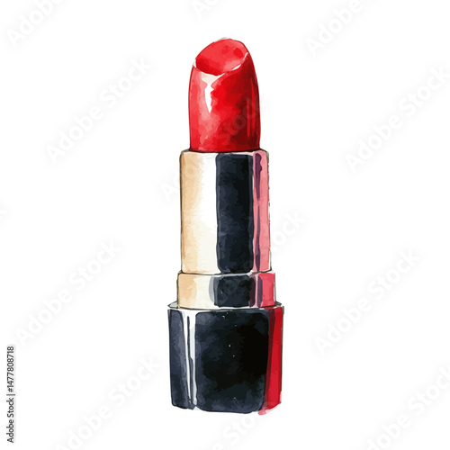 Lipstick, watercolor illustration, isolated on a white background.
