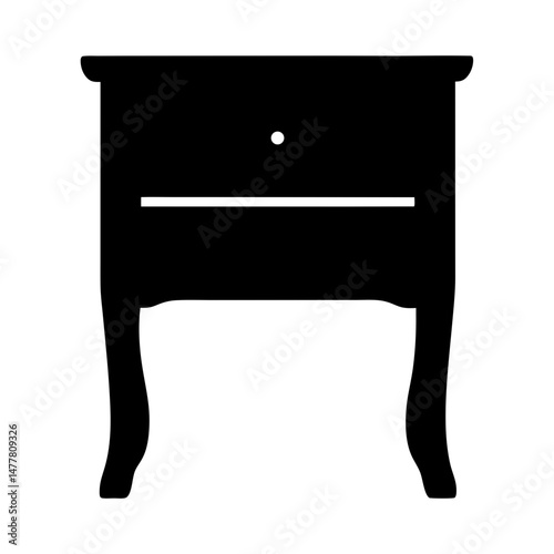 nightstand vector silhouette icon - perfect for furniture icons, decals, or SVG crafts.