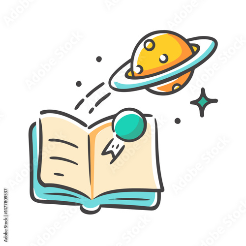 sci fi novel icon, sci fi novel vector illustration-simple illustration of sci fi novel, perfect for sci fi novel logos and icons