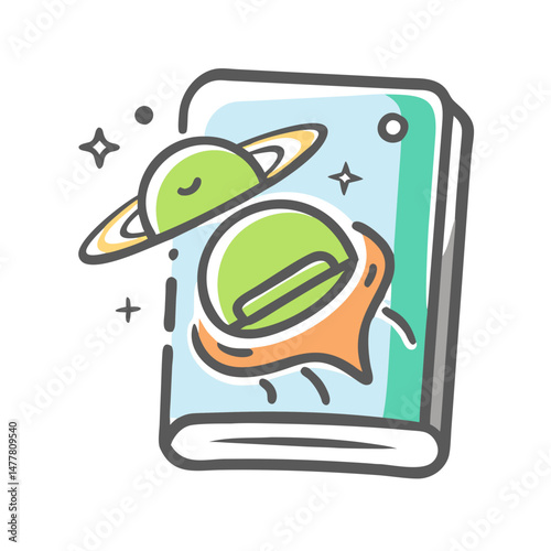 sci fi novel icon, sci fi novel vector illustration-simple illustration of sci fi novel, perfect for sci fi novel logos and icons