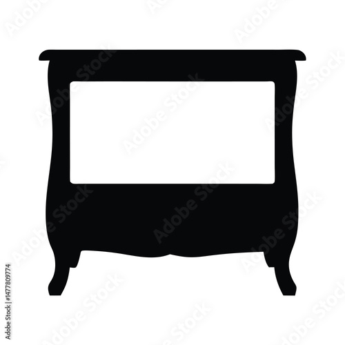 nightstand vector silhouette icon - perfect for furniture icons, decals, or eps crafts.