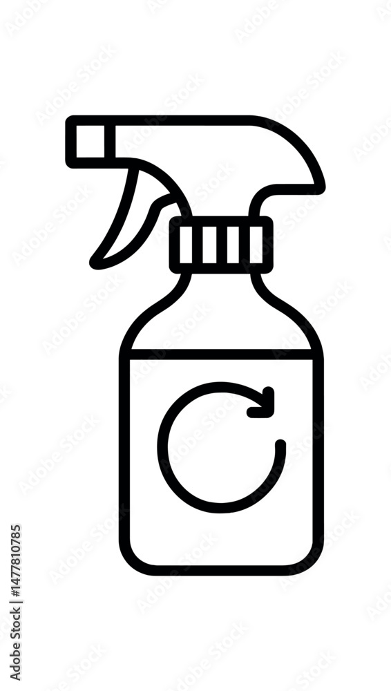 Black and white spray bottle icon with clear outline on white background vector icon illustration Black and white spray bottle icon with clear outline on white background vector icon illustration