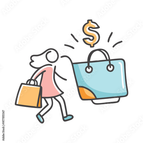 shopping spree icon, shopping spree vector illustration-simple illustration of shopping spree, perfect for shopping spree logos and icons