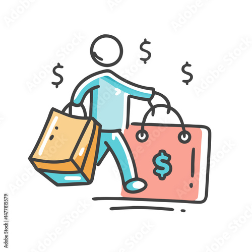 shopping spree icon, shopping spree vector illustration-simple illustration of shopping spree, perfect for shopping spree logos and icons