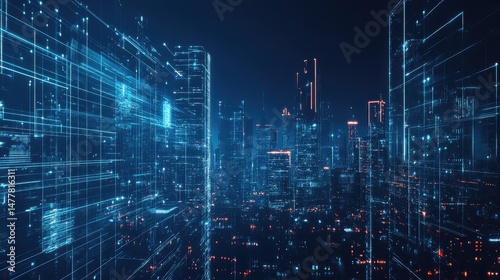Smart cities and network connectivity focus on integrating technology for urban efficiency. photo