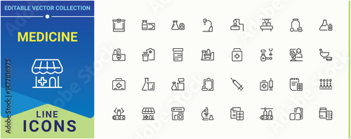 Medicine icon. Contains such icons as drug, cure, medical, prescription, medication, pill and more. Pharmaceutical icon. Collection for mobile and web apps. Pixel perfect. Vector illustration.