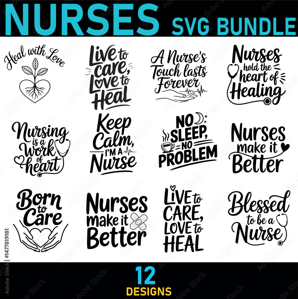 Fototapeta premium NURSES svg bundle