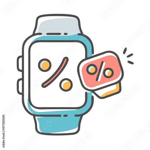 smartwatch with discounts icon, smartwatch with discounts vector illustration-simple illustration of smartwatch with discounts, perfect for smartwatch with discounts logos and icons