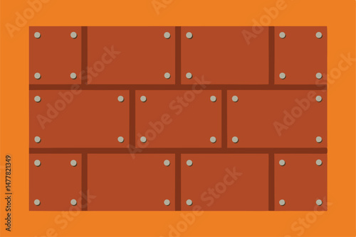 Textured rivets on rustic iron
