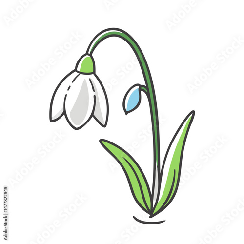 snowdrop flower icon, snowdrop flower vector illustration-simple illustration of snowdrop flower, perfect for snowdrop flower logos and icons