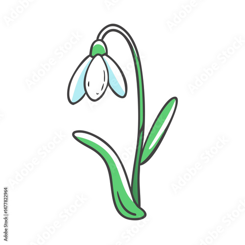 snowdrop flower icon, snowdrop flower vector illustration-simple illustration of snowdrop flower, perfect for snowdrop flower logos and icons