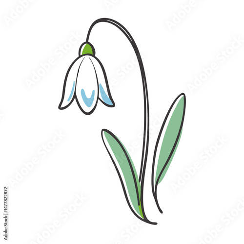 snowdrop flower icon, snowdrop flower vector illustration-simple illustration of snowdrop flower, perfect for snowdrop flower logos and icons