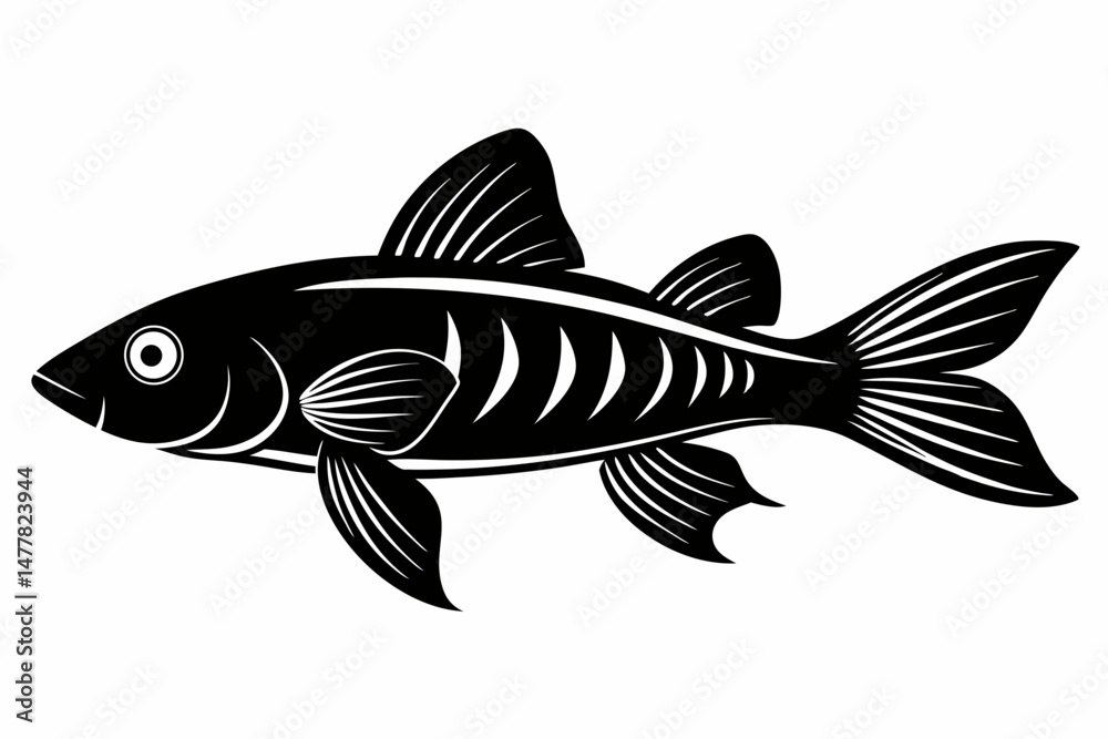 Fototapeta premium molly fish sihouette black vector