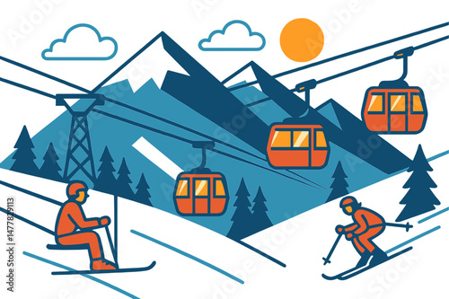 Ski resort featuring cable cars or aerial lifts and ski-lifts