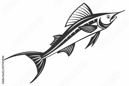 swordtail sihouette black vector