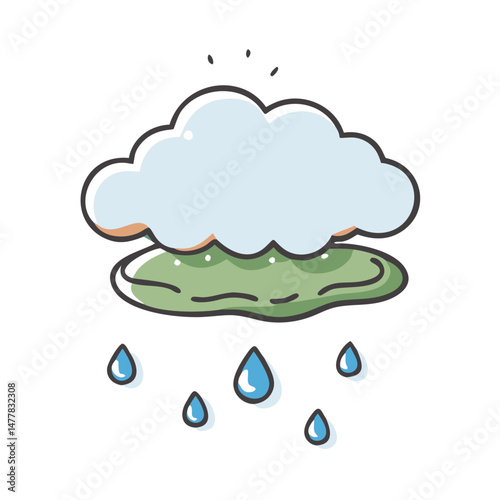 spring rain puddle icon, spring rain puddle vector illustration-simple illustration of spring rain puddle, perfect for spring rain puddle logos and icons