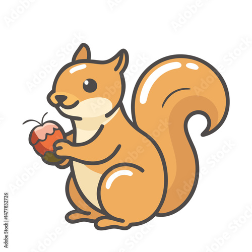 squirrel with acorn icon, squirrel with acorn vector illustration-simple illustration of squirrel with acorn, perfect for squirrel with acorn logos and icons