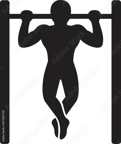 Silhouette of calisthenics street workout, symbolizing fitness, bodyweight exercises, strength training, and outdoor athletic performance.