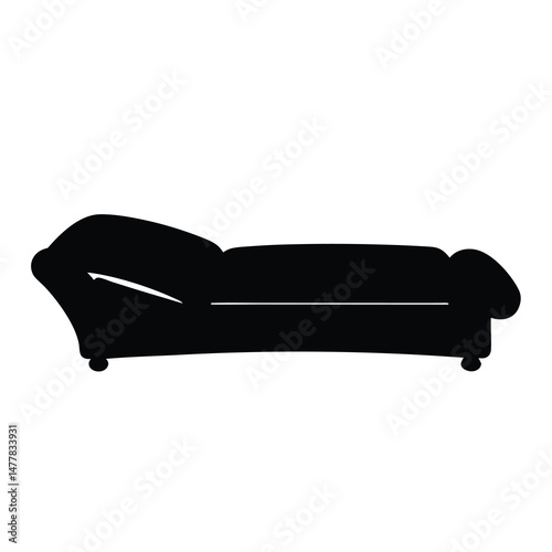 reclining sofa vector silhouette icon - perfect for furniture icons, decals, or eps crafts.